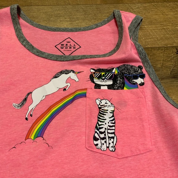 Pride Unicorn Cat Bear Rainbow Party Tee - Picture 2 of 4